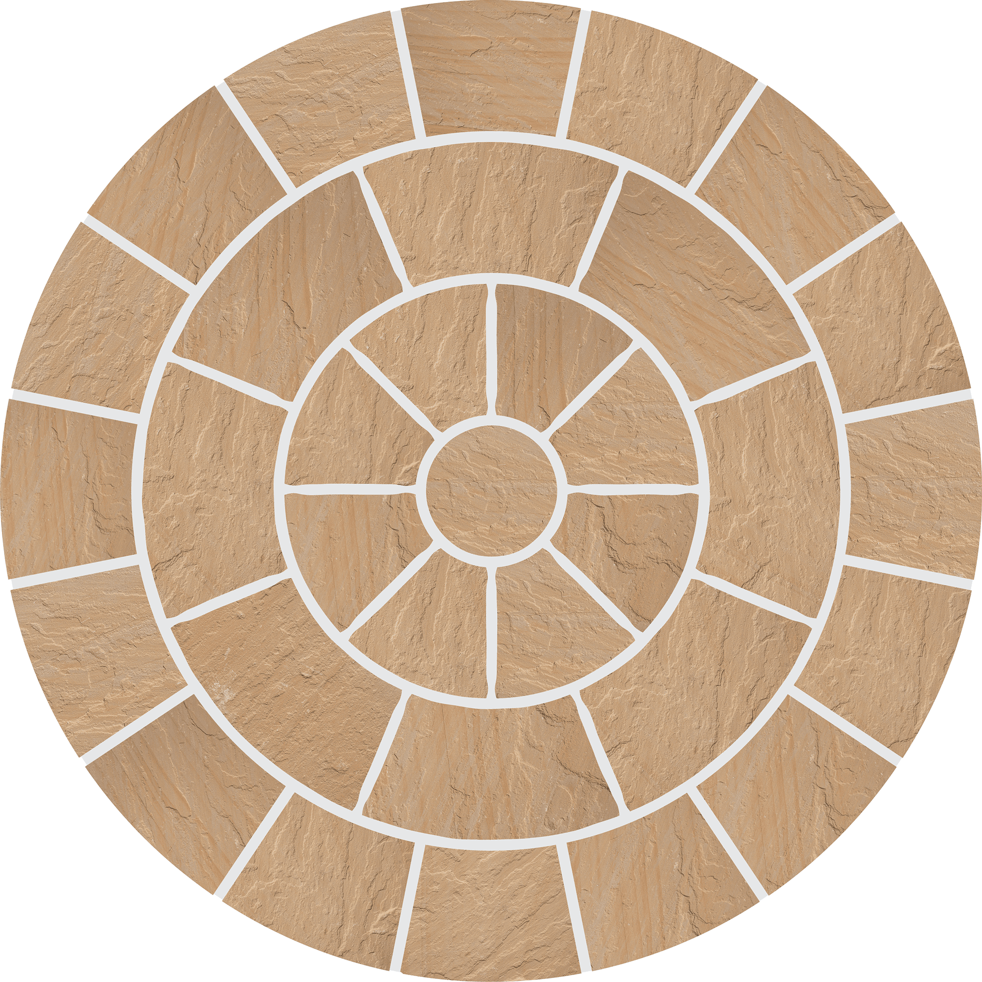 Global Stone Premium Sandstone 2.8m Circles Buff Brown
