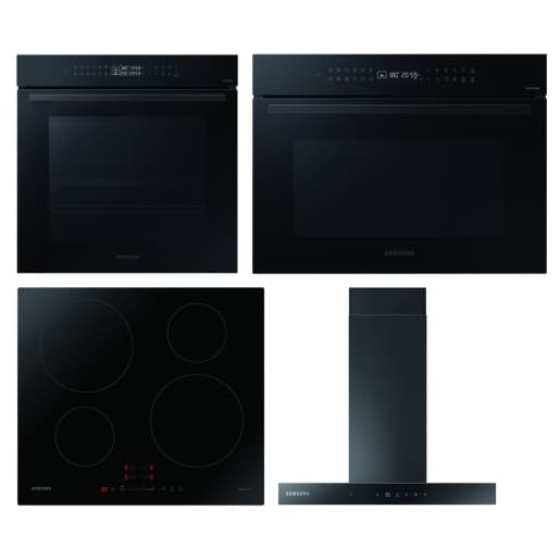 Samsung Series 4 Dual Cook Oven And Compact Combi Bundle With Induction Hob And Hood