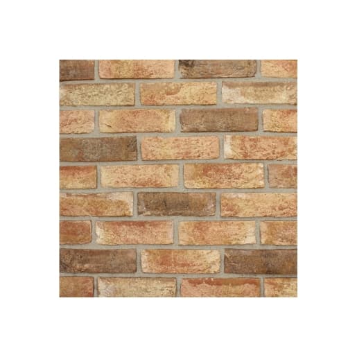 The Brick Tile Company Brown Clay Slips Brick Blend 32 - Box of 35 Tiles - 0.6m2, Size: 215x22x65mm