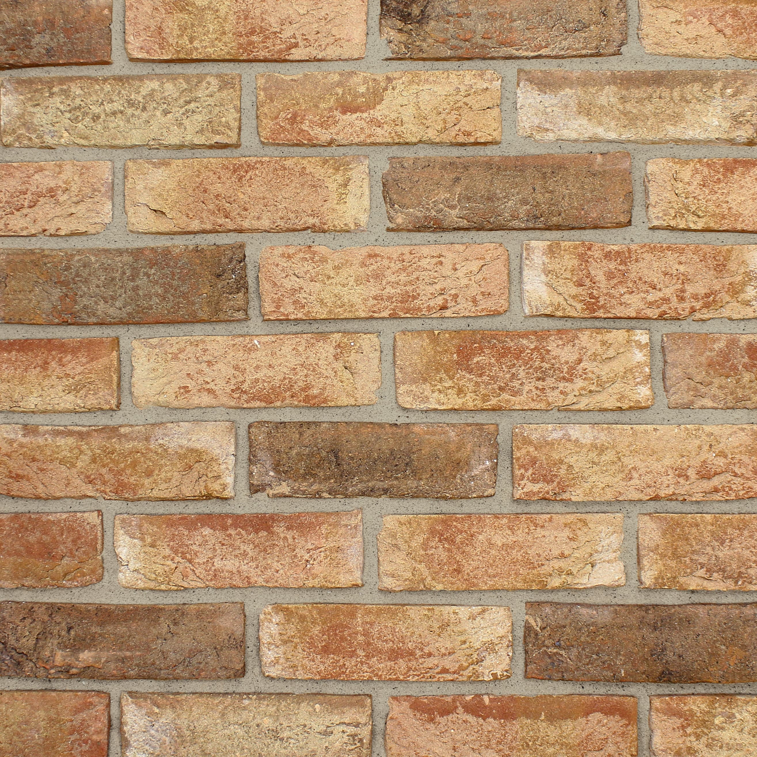 The Brick Tile Company Brown Clay Slips Brick Blend 32 - Box of 35 Tiles - 0.6m2, Size: 215x22x65mm
