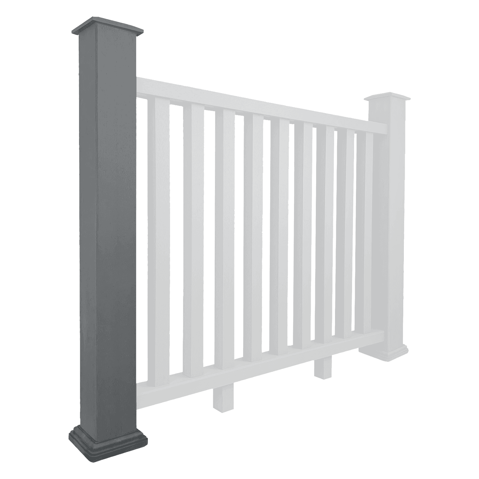 Grey Composite Balustrade Post - Ash