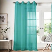 Voile Panel Curtain Eyelet - Teal / 36in