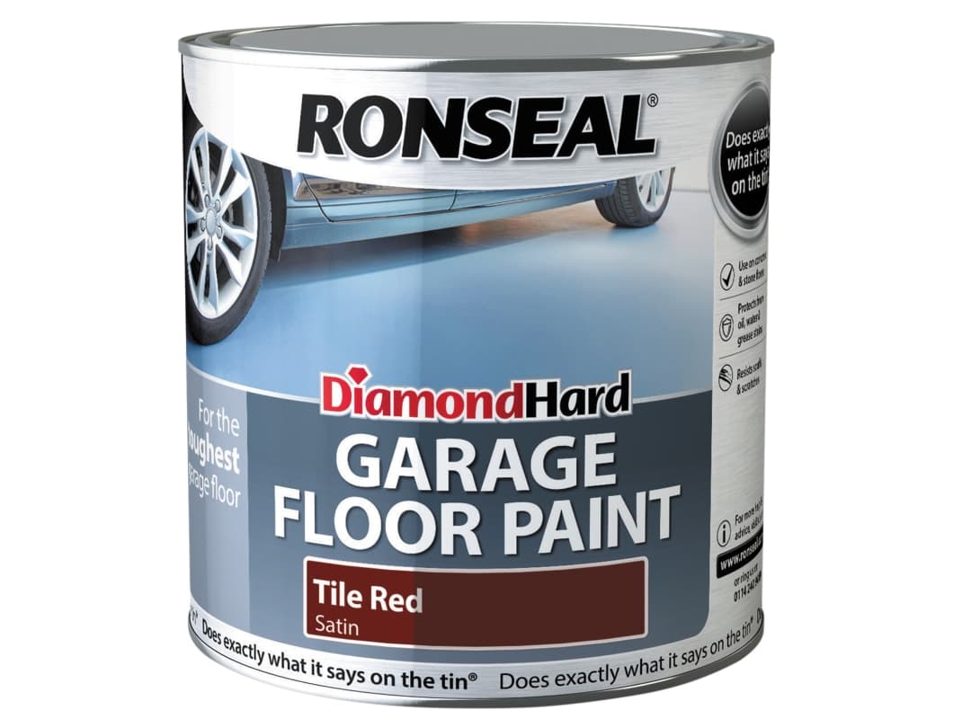 Ronseal Diamond Hard Garage Floor Paint Tile Red 2.5 litre 35762