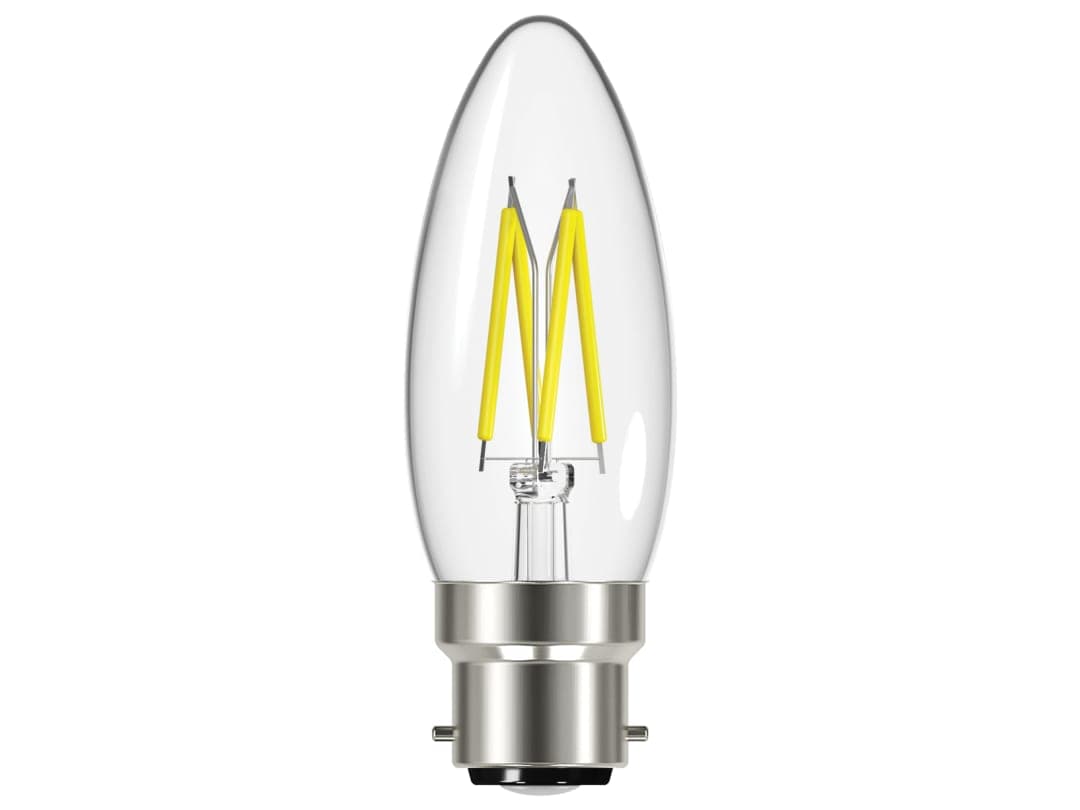 Energizer® LED BC (B22) Candle Filament Non-Dimmable Bulb, Warm White 470 lm 4W S12868
