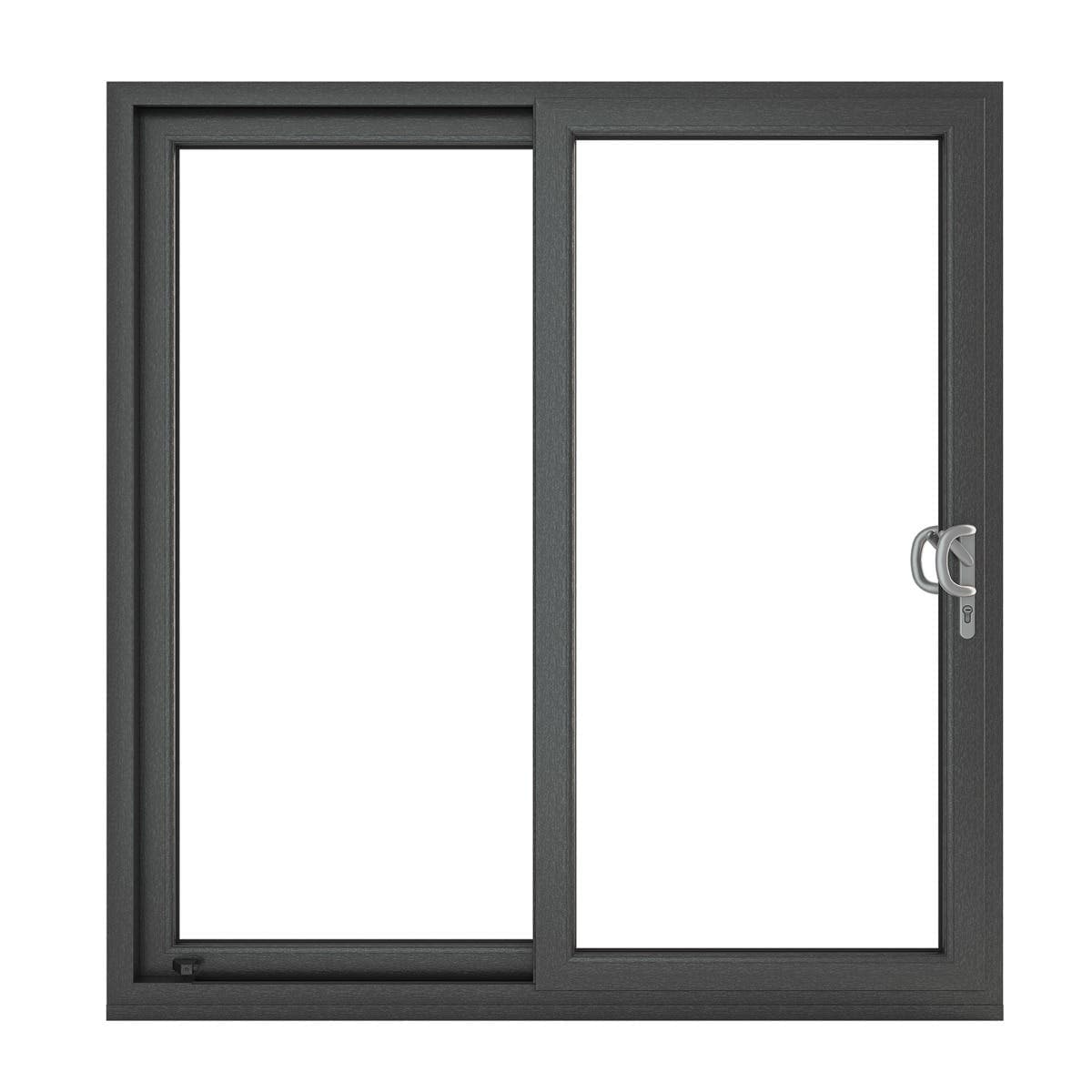 uPVC Patio Doors - Anthracite Grey Ext/White Int - Sliding Right to Left - Clear Glass - Double Glazed - 150mm Sill - 2390mm x 2090mm