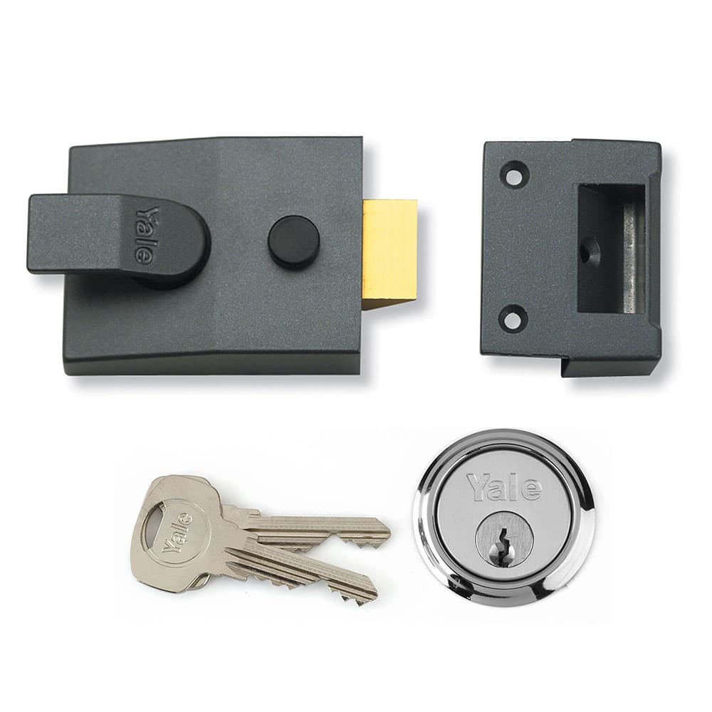 Yale P89 Deadlock Nightlatch Satin Chrome Plated 60mm