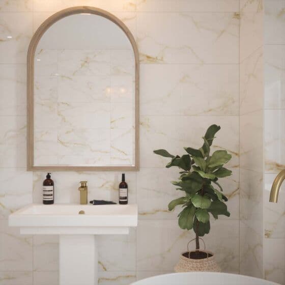Goldman Gloss Ceramic Wall Marble Effect Tile 30x60cm