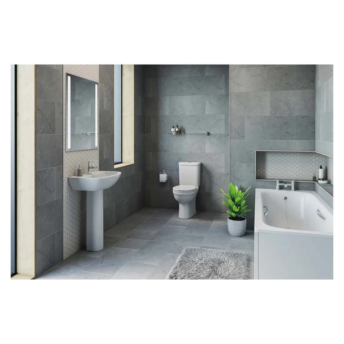 Nevis Basin + Pedestal Pack 550Mm 1 Tap Hole White