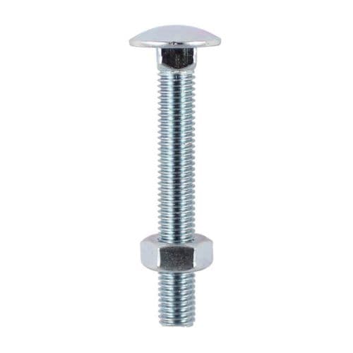 M12 x 180mm - Coach Bolt with Nut Grade 4.6 DIN 603 - BZP - Bag of 8