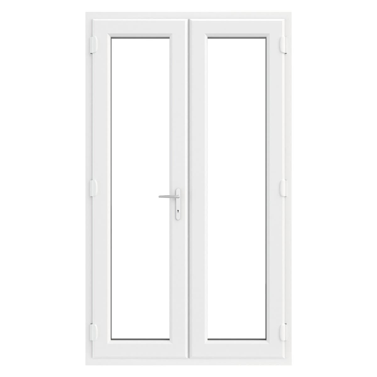 uPVC French Doors - Anthracite Grey Ex/White Int - Clear Glass - Triple Glazed - Left Hand Master - 1190 x 2055mm