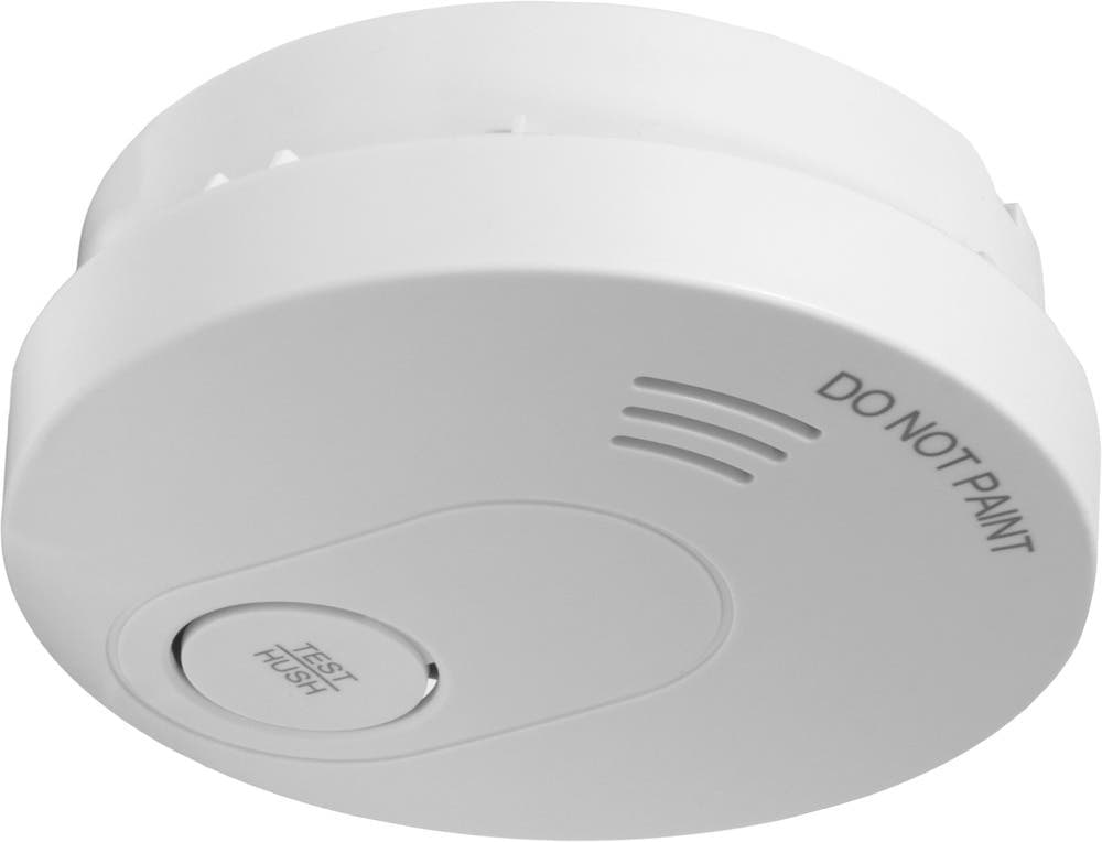 Battery Powered Optical Smoke Alarm - Lithium Battery - 10 Year Life - 3V - White