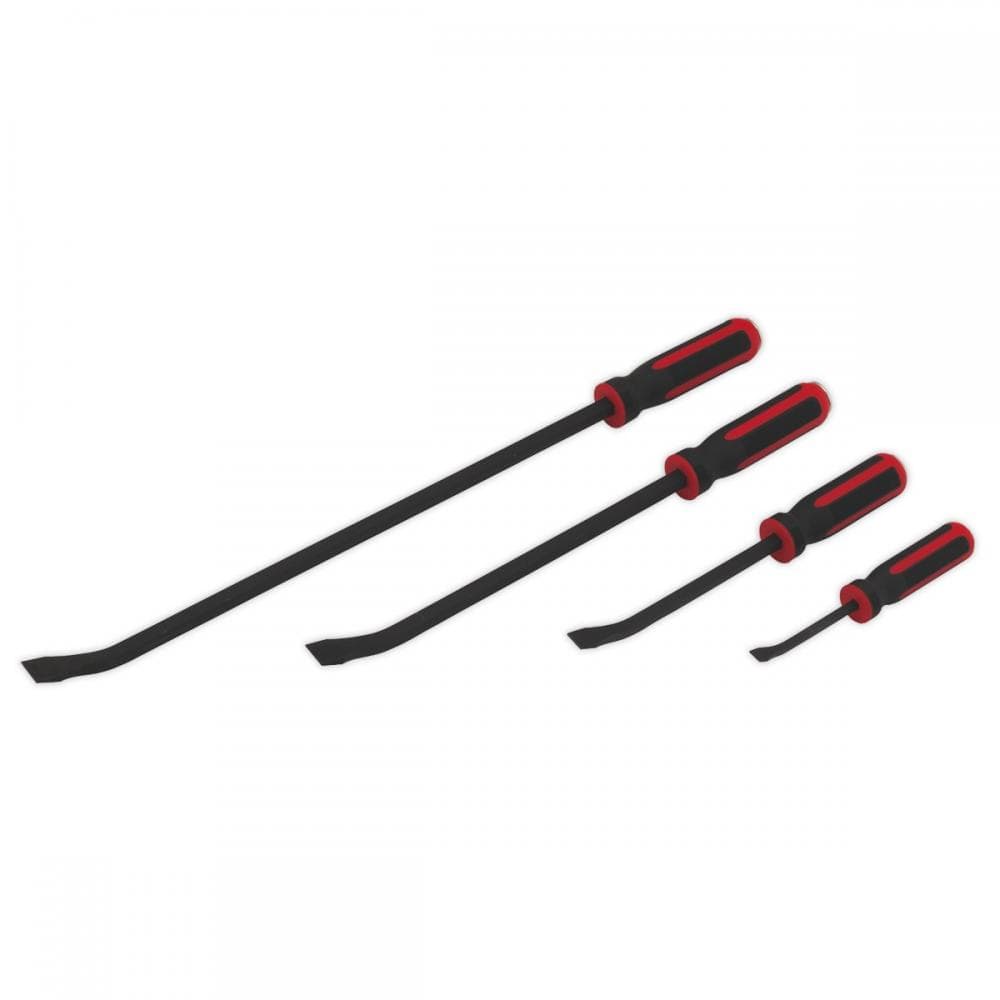 Sealey AK9105 Angled Pry Bar Set 4Pc Heavy-Duty With Hammer Cap