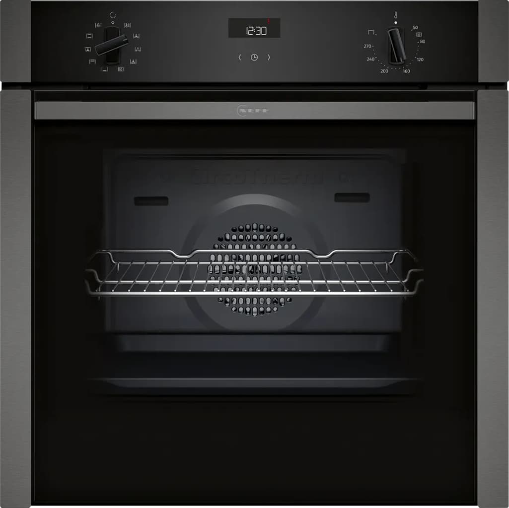 NEFF N50 Single Slide and Hide Oven Black with Grey Trim - B3ACE4AG3B