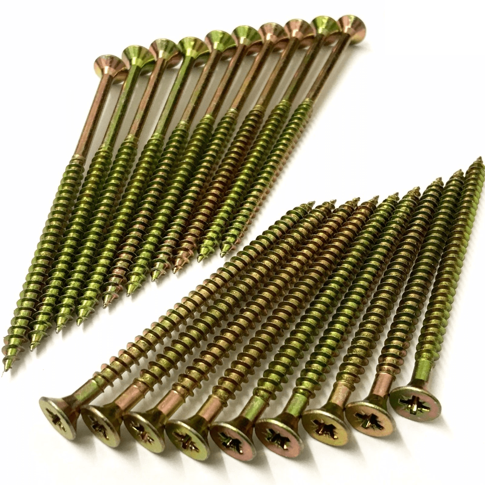 Zinc & Yellow Pozi Countersunk Woodscrews