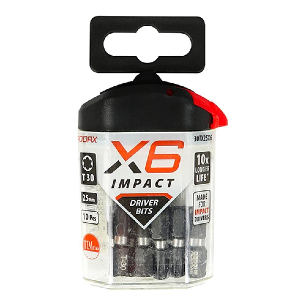 Timco 30TX25X6 Impact Driver Bits - Tx Tx30 X 25 Handy Bit Pack 10