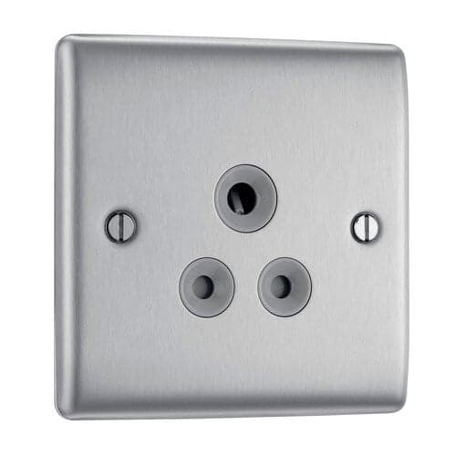 Screwless Flatplate Black Nickel Switched 13A Fused Connection Unit With Power Indicator And Cable Outlet FBN53-01