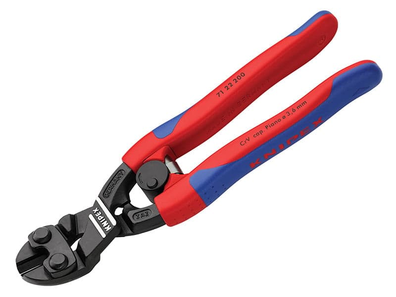 Knipex 71 22 200 SB Cobolt® Compact Bolt Cutters 20° Head Multi-Component Grip 200Mm