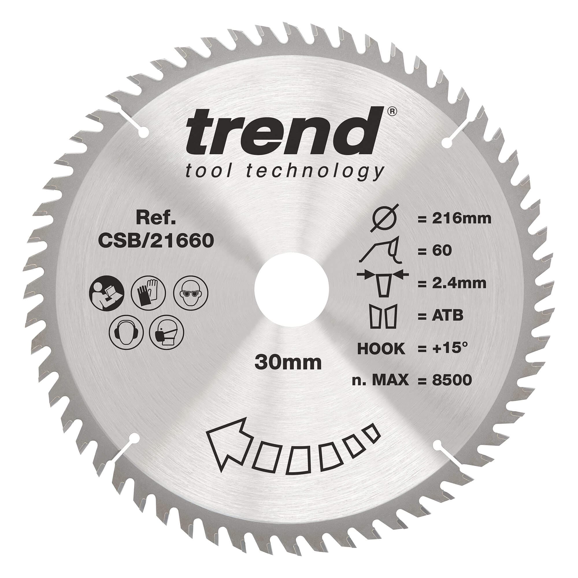 Trend Wood Circular Saw Blade 216Mm X 30Mm X 60T CSB/21660