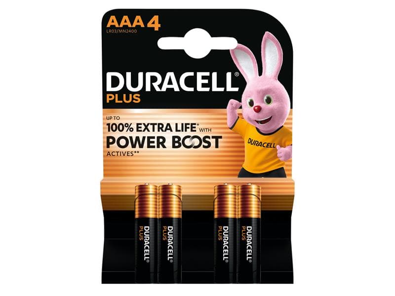 Duracell S30947 Aaa Cell Plus With Power Boost Batteries (Pack 4)