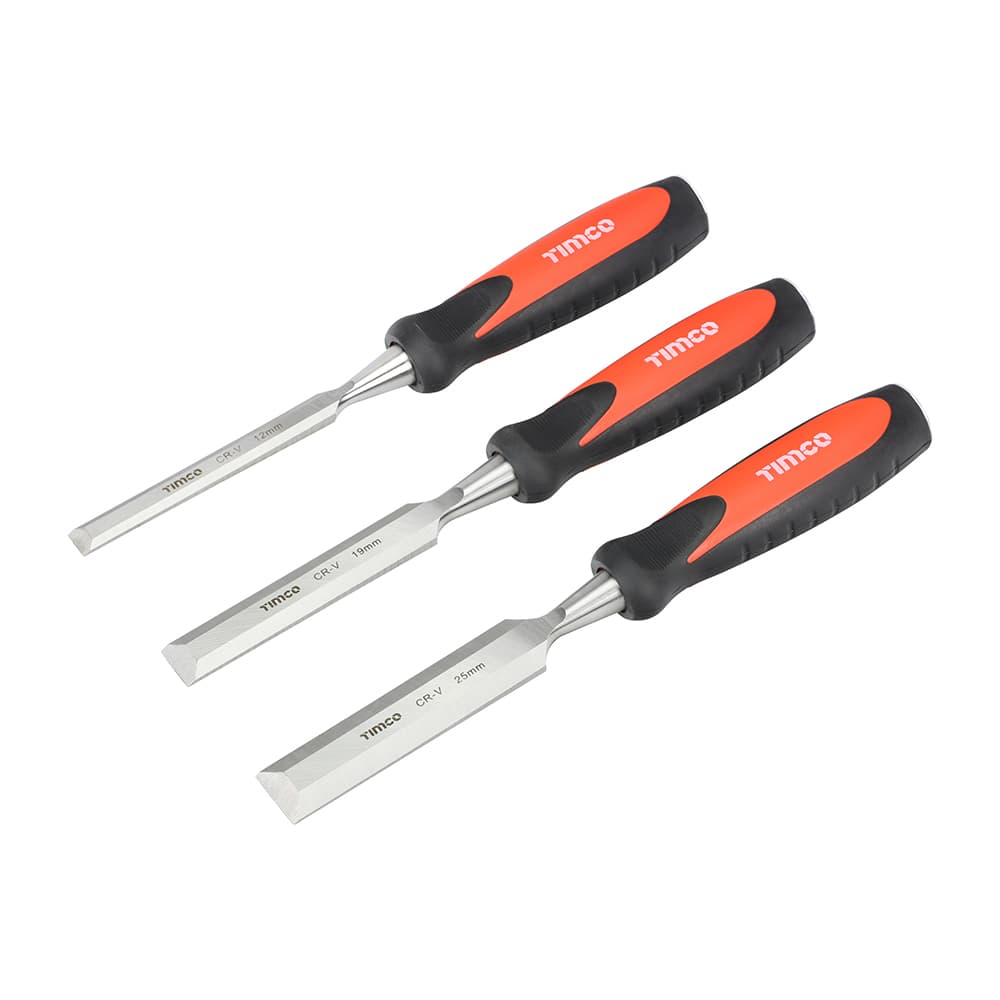 Timco 468248 Bevel Edge Wood Chisel Set 3Pc Blister Pack 3