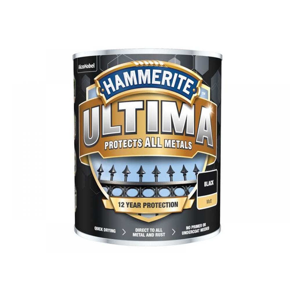 Hammerite 5362532 Ultima Metal Paint Matt Black 750Ml