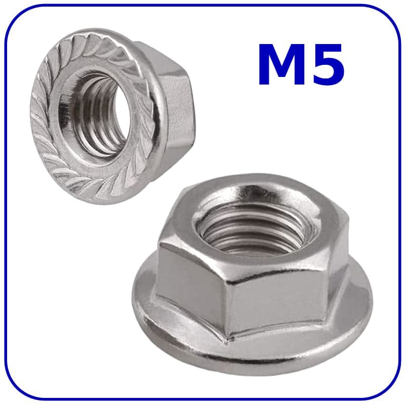M5 NUTS FLANGE SERRATED DIN 6923