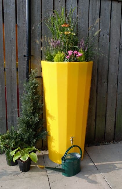 Large 255L Metropolitan Water Butt with Planter in Yellow
