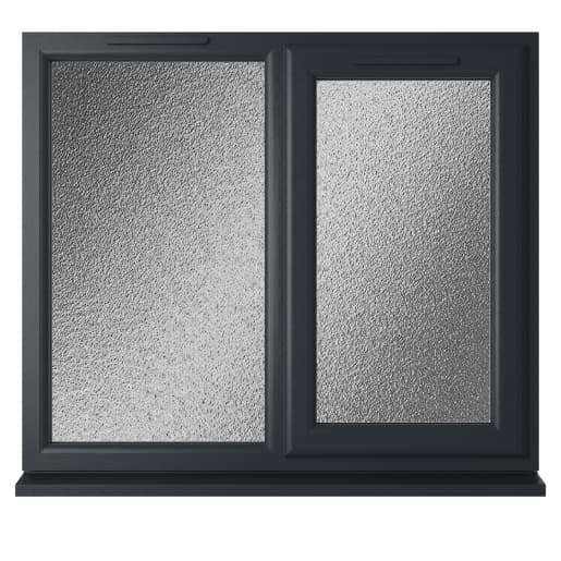 Crystal Double Glazed uPVC Window Grey/White Right Hung 1190mm x 1190mm Obscure