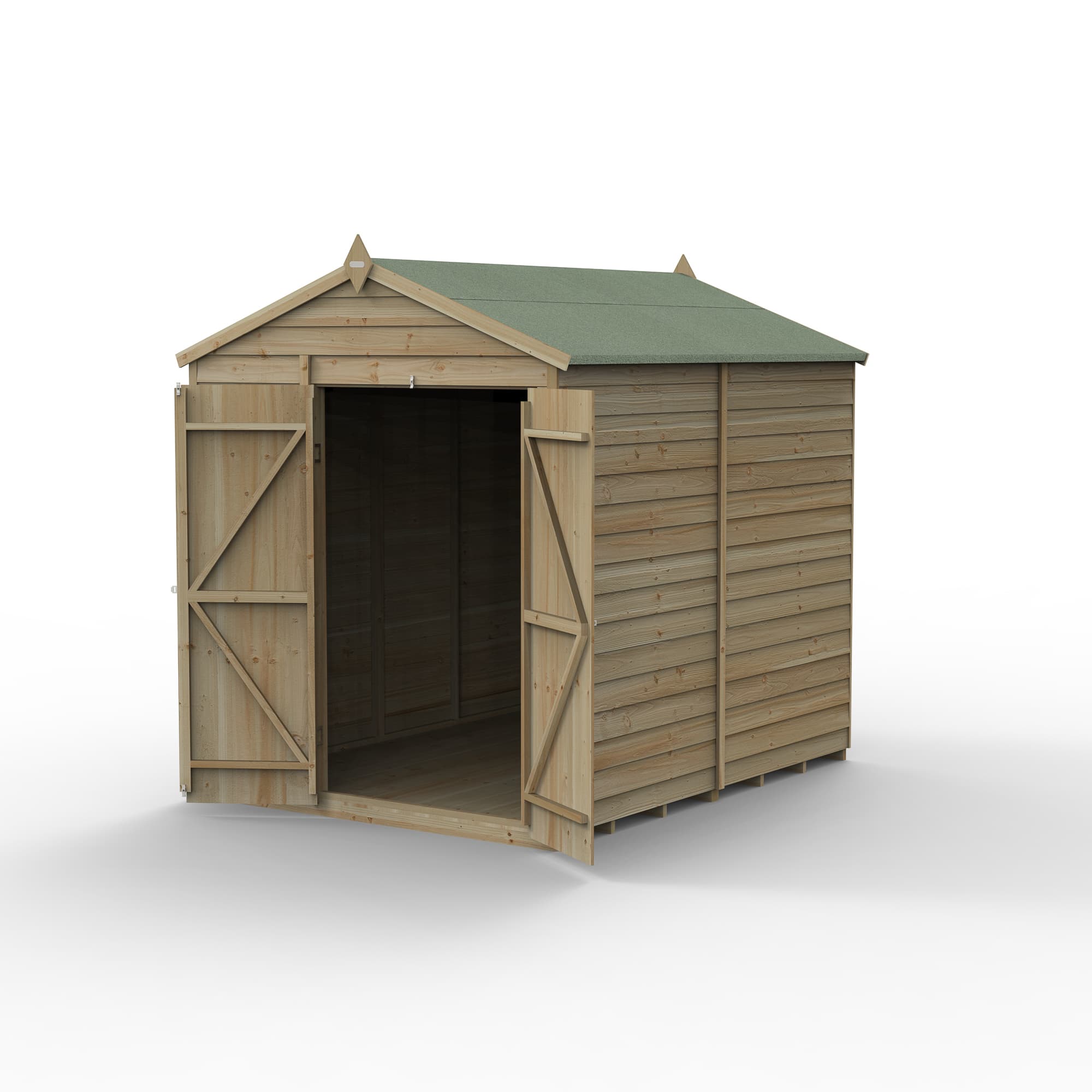 Forest Garden 4LIFE Apex Shed 6 x 8 - Double Door - No Window Installation
