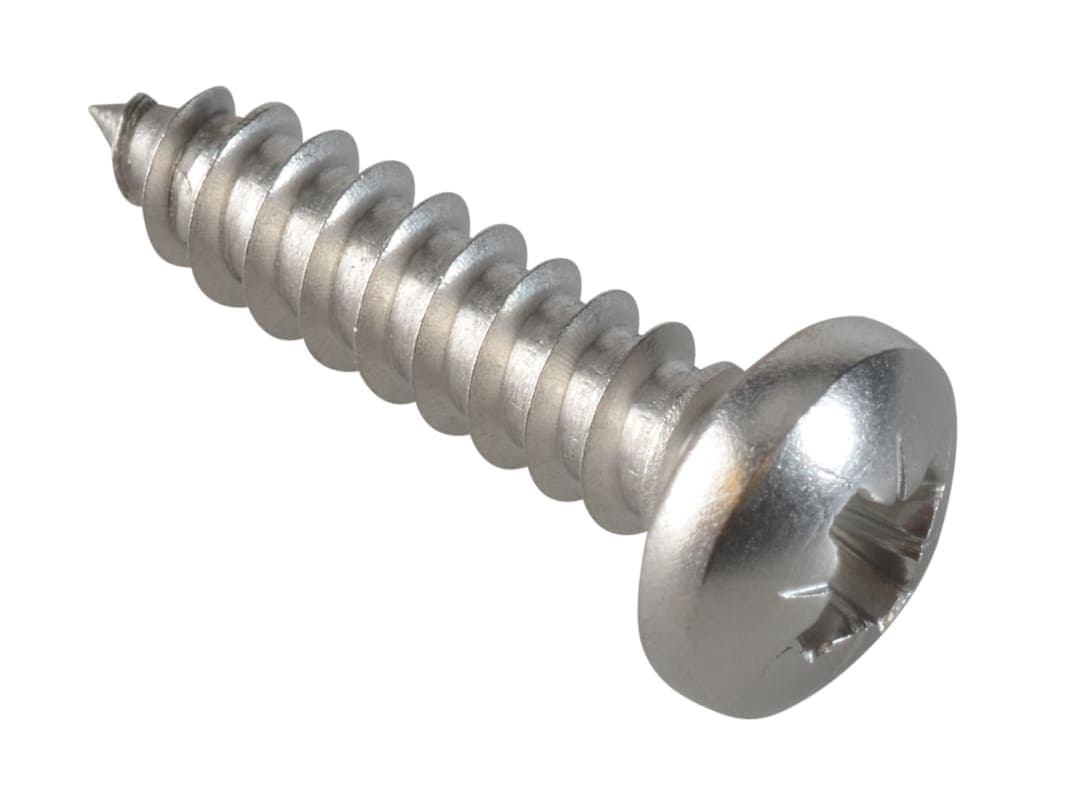 ForgeFix Self-Tapping Screw Pozi Compatible Pan Head SS 3/4in x 10 ForgePack 20 FPSTPP3410SS