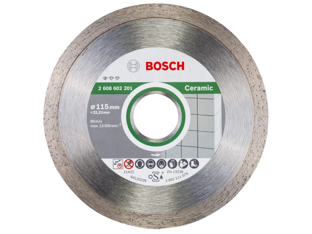 Bosch Powertool Accessories Standard for Ceramic Diamond Cutting Disc 115 x 22.23mm 2608602201