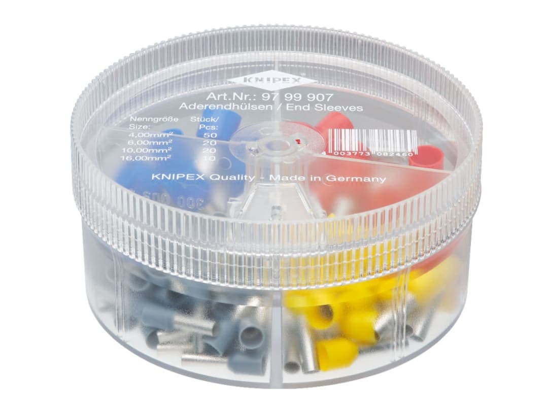 Knipex 97 99 907 Insulated Wire Ferrules Assortment Box, 100 Piece 97 99 907
