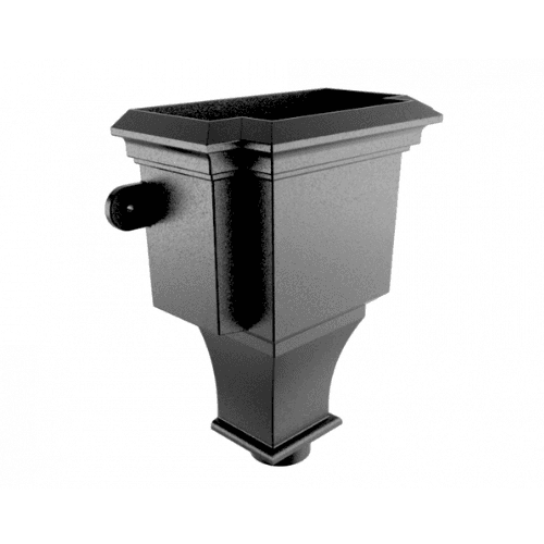 Cast Aluminium Round Claudia Hopper - 76mm PPC Finish Black (9005 Leatherette)