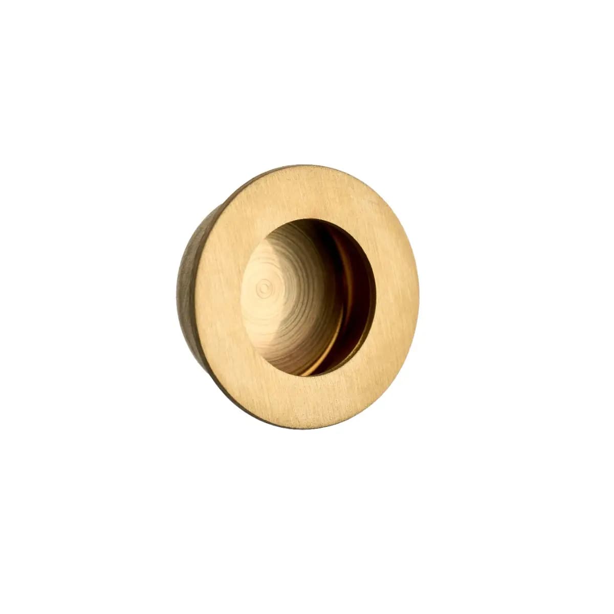 Round Pocket/Sliding Door Flush Pull Handle - 30mm - Brushed Brass - Hardware Solutions