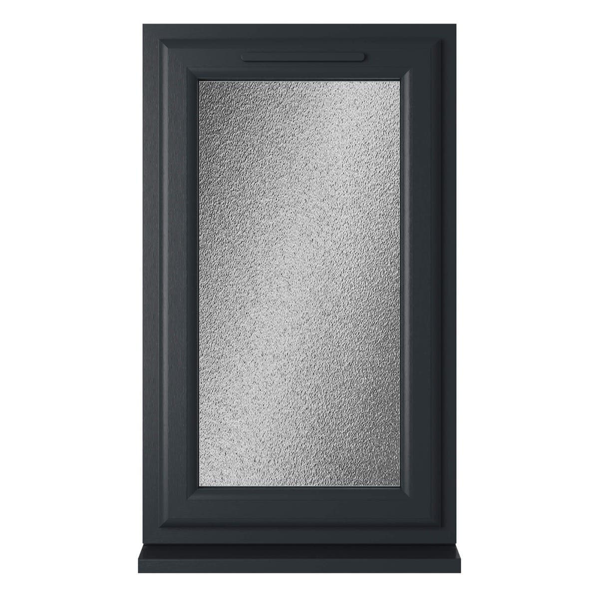 uPVC Grey/White Triple Glazed Window - Left Handed - Side Hung - Obscure Glass - 610 x 1040mm