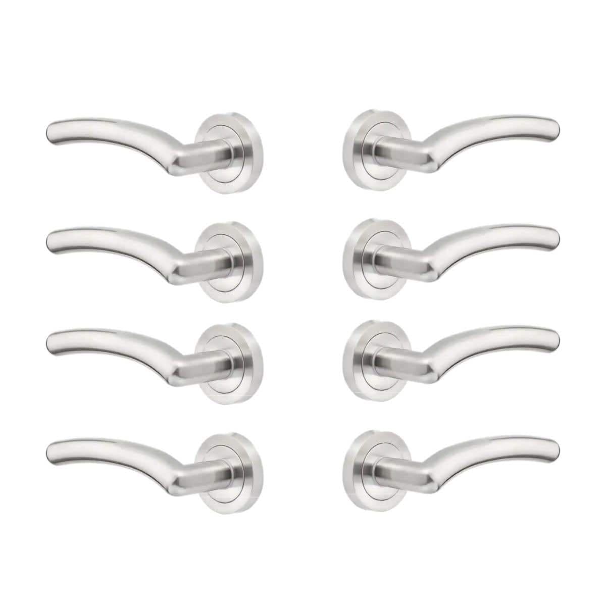 Medusa Lever On Rose Door Handle Pack - Chrome - Set of 4 Pairs