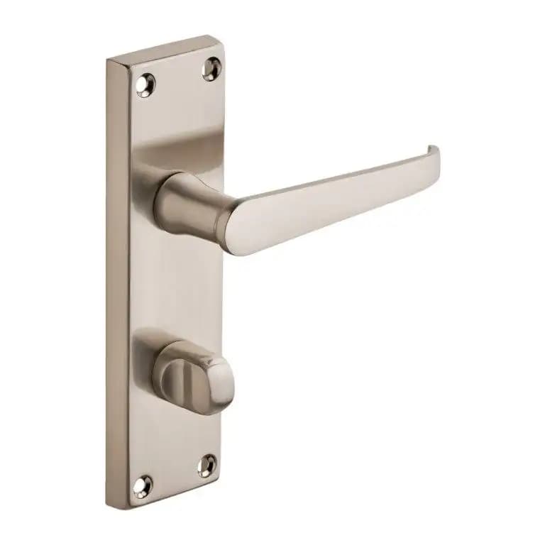 Victorian Straight Bathroom Door Handle - Satin Nickel - Internal - Designer Levers