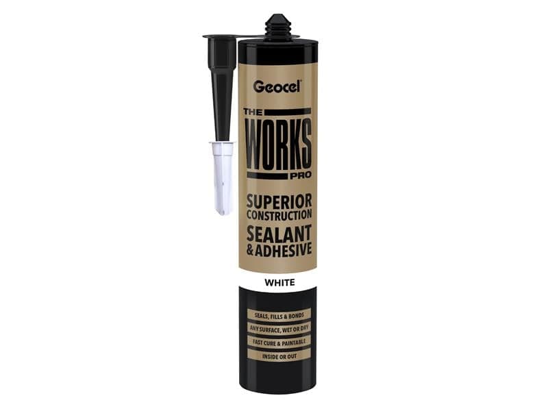 Geocel 6001240/C03 The Works Pro Sealant & Adhesive White 290Ml