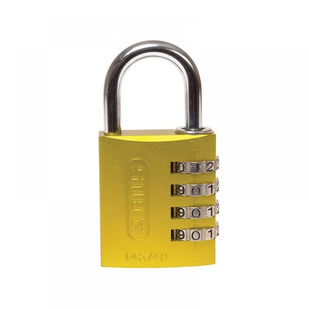 Abus Mechanical 49535 145/40 40Mm Aluminium Combination Padlock Yellow 49535