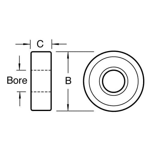 Trend Bearing 3/4in Diameter 1/2in Bore Pk 1 TR/B19C