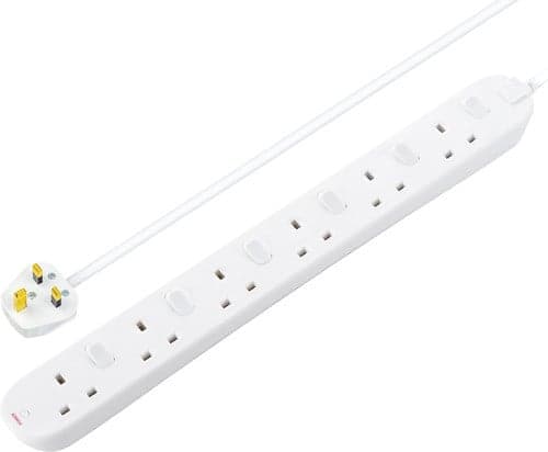 6 Skt 2M 13A Ind Sw Ext Lead White SWC6210N-MP