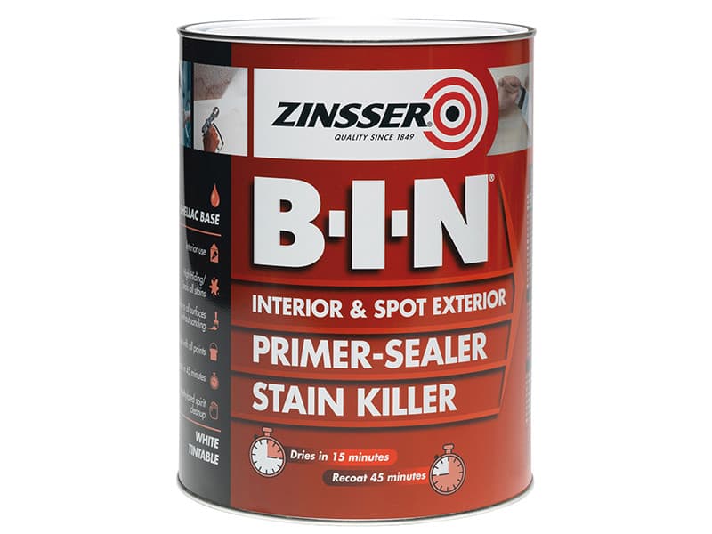 Zinsser ZN7020001A1 B.i.n® Primer Sealer & Stain Killer Paint White 5 Litre