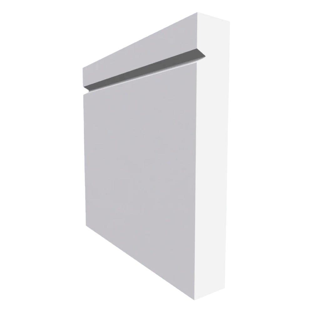 BuildingMaterials.co.uk Square Edge V Grooved MDF Skirting Board White Primed 4200mm x 145mm x 18mm