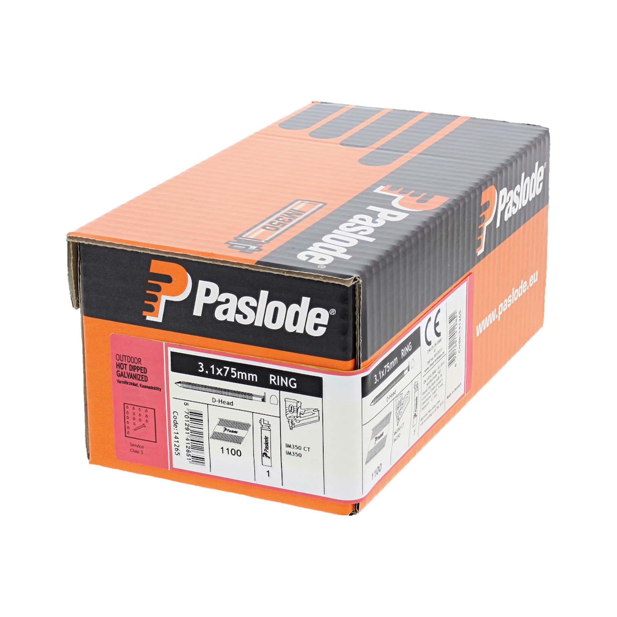 Paslode 141265 Hot Dipped Galvanised Ring Handy Pack 75 x 3.1mm