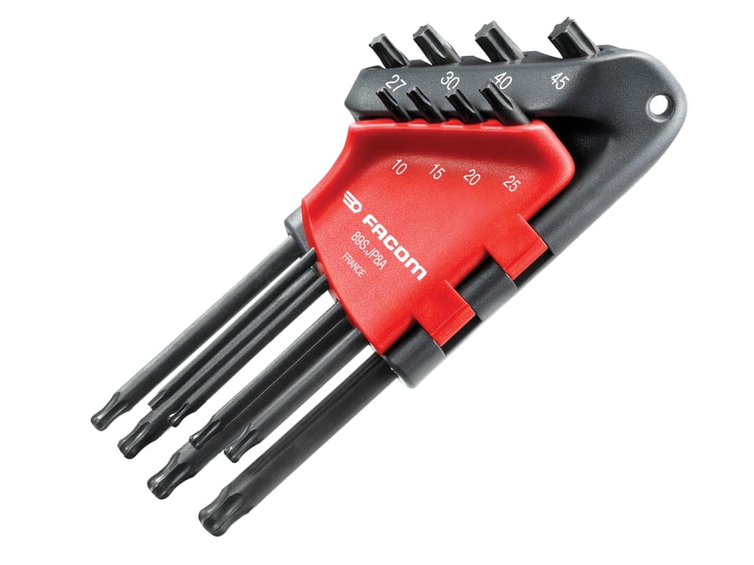 Facom Long Metric Head TORX Hex Key Set of 8 (TX10-TX45) 89S.JP8A