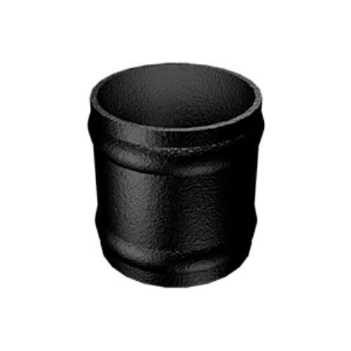 Cast Aluminium Round Downpipe Loose Collar Non-Eared - 76mm Black (9005 Leatherette)