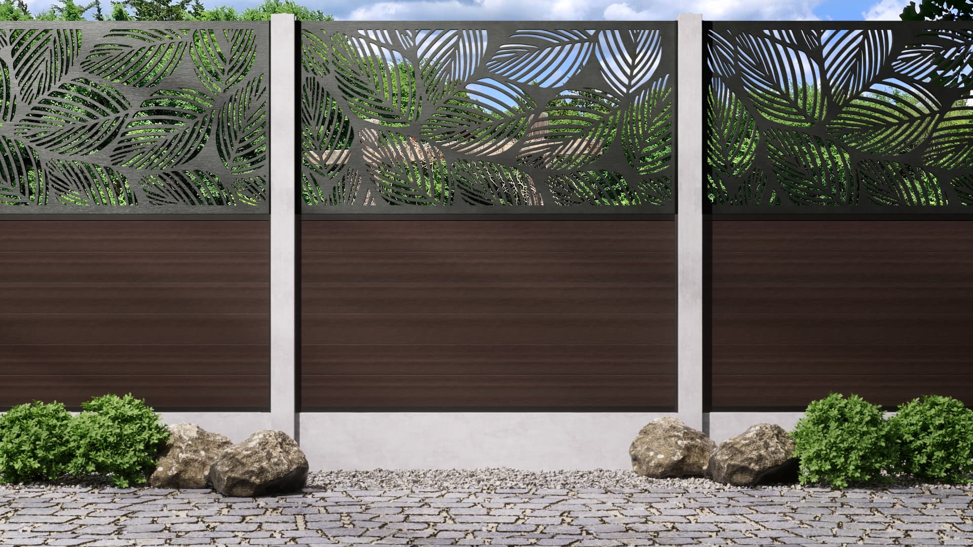 1.8m – Walnut – Sydney Decorative Panel With Fence