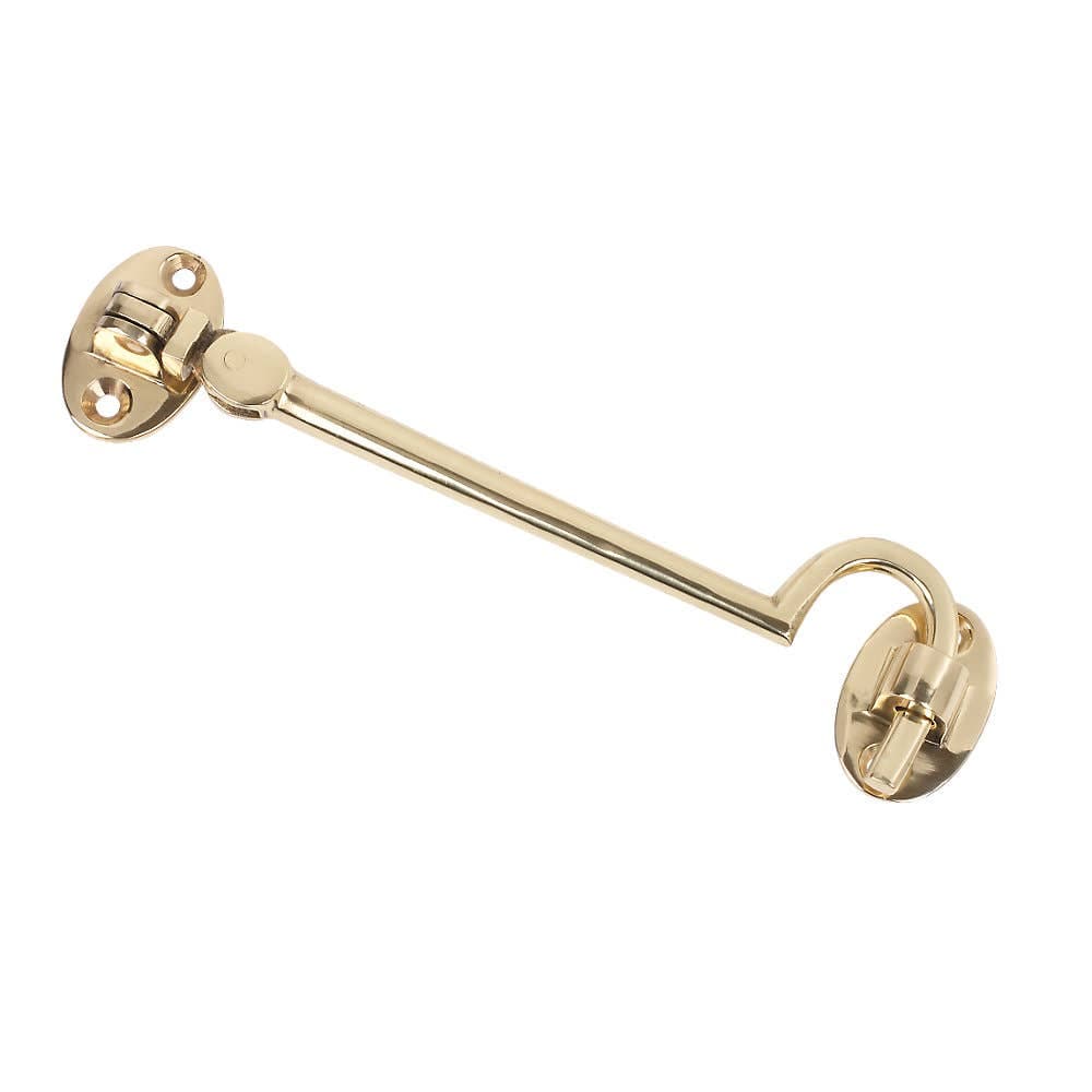 Victorian Silent Pattern Cabin Hook - 150mm - Polished Brass - Hardware Solutions