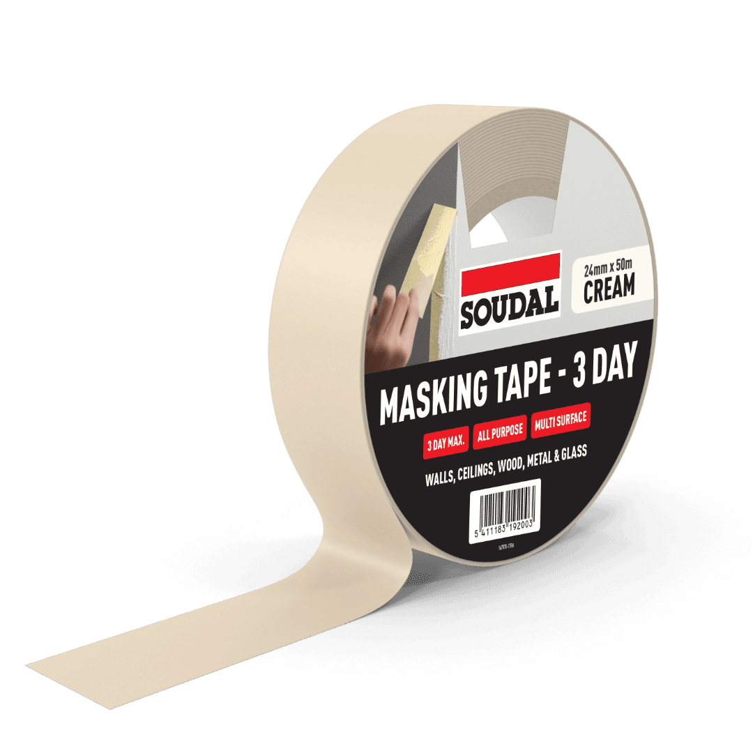 Soudal Masking Tape - 3 Day Cream 24Mm X 50M 167070
