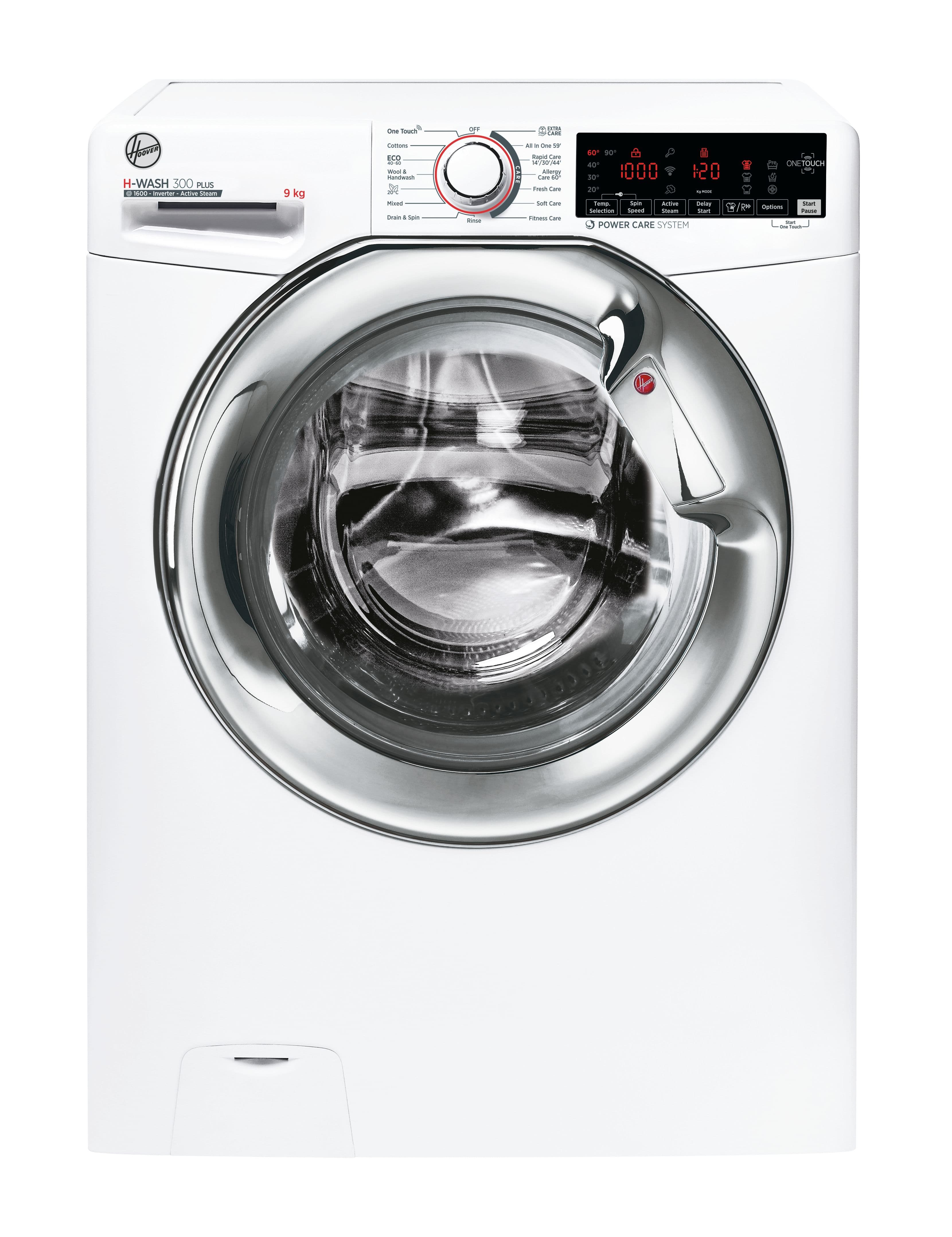 Hoover 31010716 Freestanding H-WASH 300+ Washing Machine 9kg with Chrome Door White